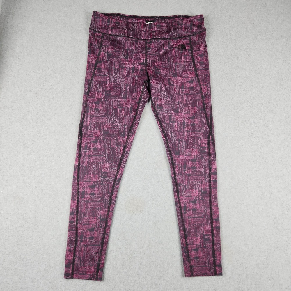 The North Face Leggings Womens Large Pink Dot Print Athletic Fit High Waisted
